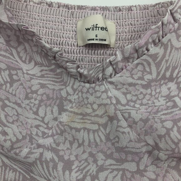 Wilfred Aritzia Broadway Lilac / White Birch printed bustier tiered maxi dress - Picture 12 of 16